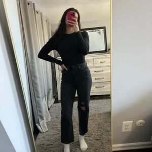 american eagle black highest rise 90s boyfriend jeans